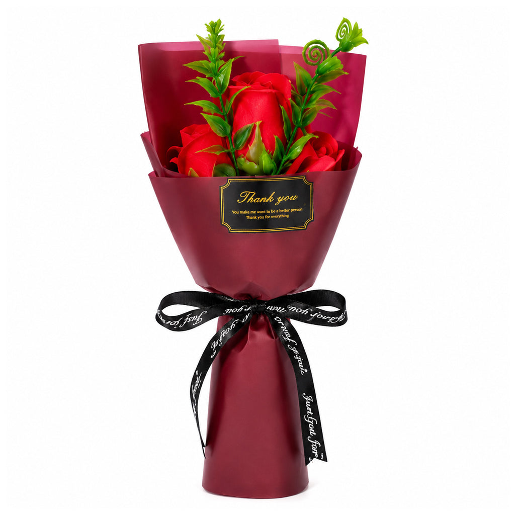 Roselle & Co Artificial Red Rose Bouquet – Premium Decorative Flower Bouquet for Anniversary, Valentine's Day, Birthday & Home Décor