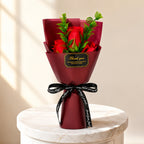 Roselle & Co Artificial Red Rose Bouquet – Premium Decorative Flower Bouquet for Anniversary, Valentine's Day, Birthday & Home Décor