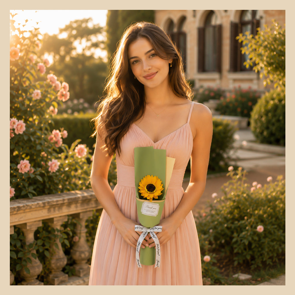 Roselle & Co Artificial Sunflower Bouquet – Premium Decorative Flower Bouquet for Home Décor, Birthday, Anniversary & Gift