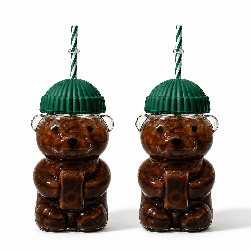 Roselle & Co Teddy Bear Barista Coffee Cup (Pack of 2)