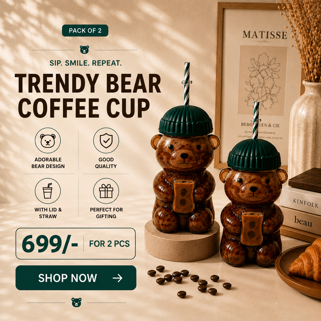 Roselle & Co Teddy Bear Bearista Barista Coffee Cup (Pack of 2)