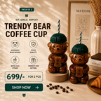 Roselle & Co Teddy Bear Bearista Barista Coffee Cup (Pack of 2)