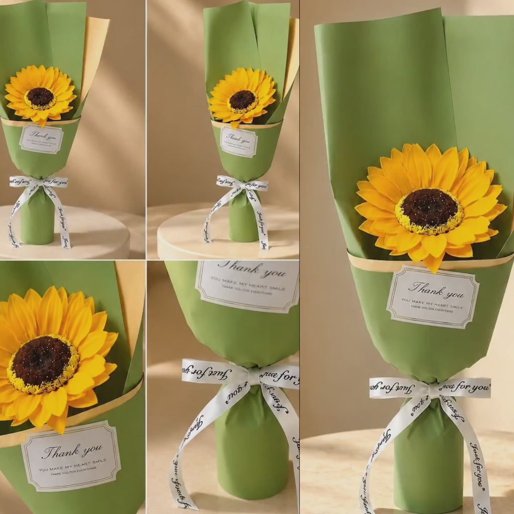 Roselle & Co Artificial Sunflower Bouquet – Premium Decorative Flower Bouquet for Home Décor, Birthday, Anniversary & Gift